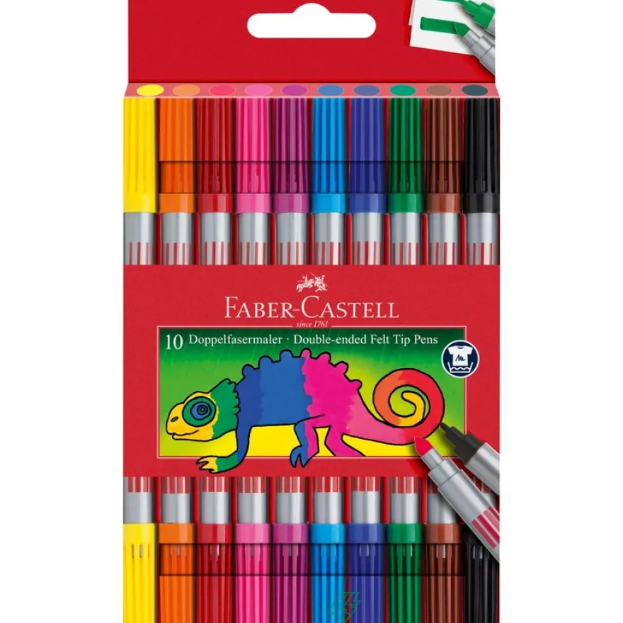 Faber-Castell - 10 feutres double pointe (fine et épaisse)