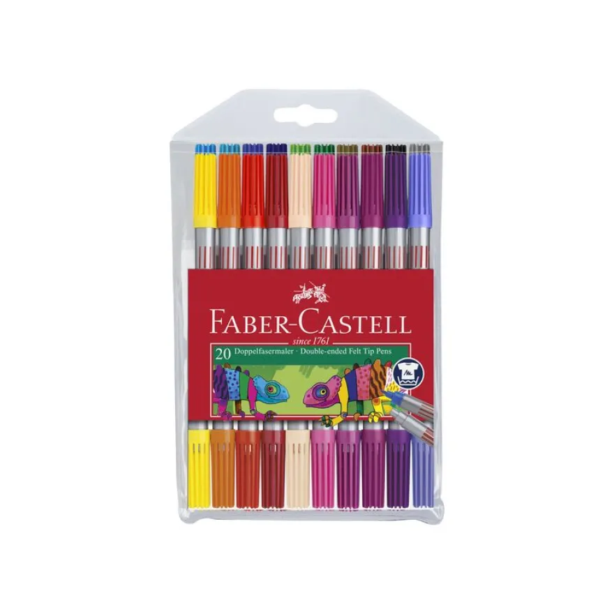 Faber-Castell - 20 Feutres double pointe - couleurs brillantes