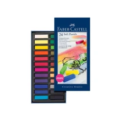 Faber-Castell - Boîte de 24 demi pastels tendres - couleurs assorties
