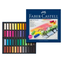 Faber-Castell - Boîte de 48 demi pastels tendres - couleurs assorties