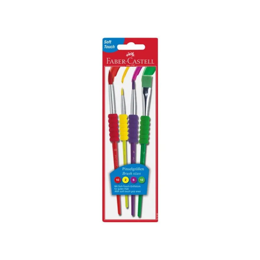 Faber-Castell - Pack de 4 pinceaux - taille : 2, 6, 10, 12