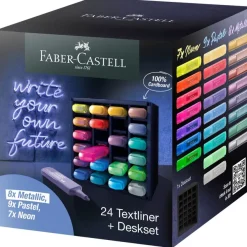 Faber-Castell - Présentoir de bureau - 24 Surligneurs - 46 x 24 cm - neon - metallic - pastel -