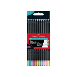 Faber-Castell Black Edition Neon+Pastel - 12 crayosn de couleur - couleurs brillantes assorties