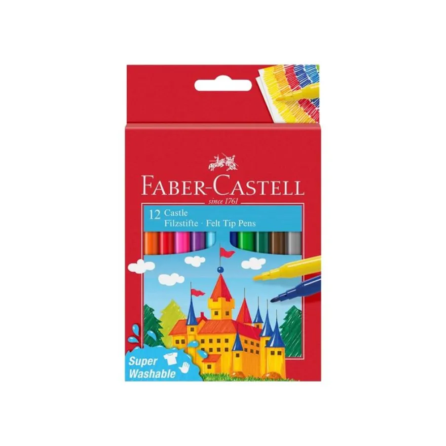 Faber-Castell CASTLE - 12 feutres - couleurs assorties