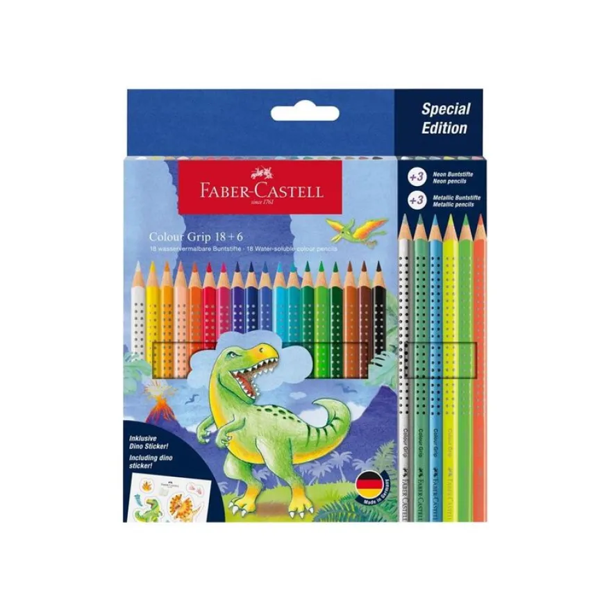Faber-Castell Colour Grip - 24 crayons de couleur - t-rex