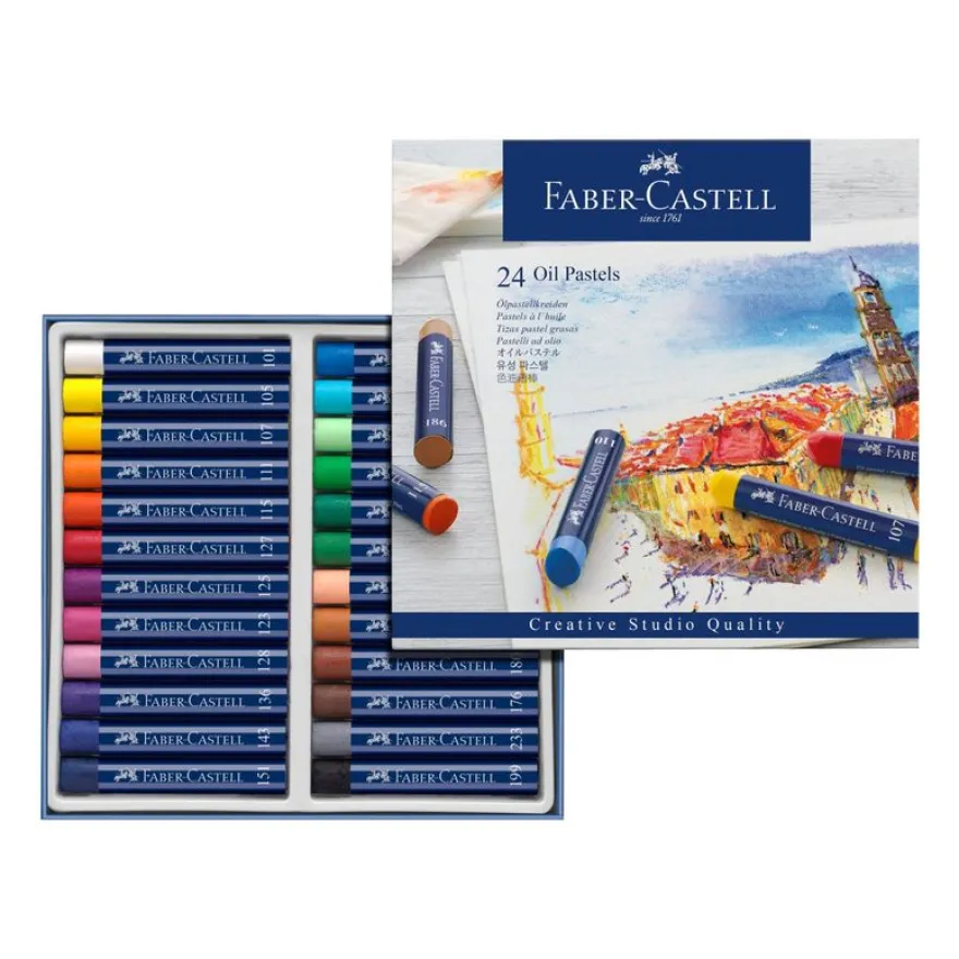 Faber-Castell Creative Studio - 24 pastels à l'huile - couleurs assorties