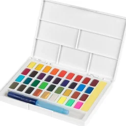 Faber-Castell Creative Studio - 36 demi-godets de peinture aquarellable - couleurs assorties