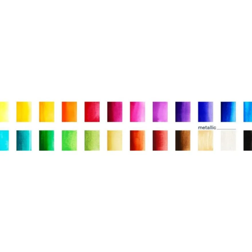 Faber-Castell Creative Studio - 24 demi-godets de peinture aquarellable - couleurs assorties