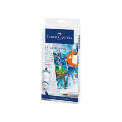 Faber-Castell Creative Studio - 12 Tubes de peinture acrylique - couleurs assorties - 20 ml
