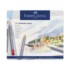 Faber-Castell Goldfaber Aqua - 24 Crayons de couleur aquarellables - couleurs assorties