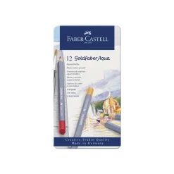 Faber-Castell Goldfaber Aqua - 12 Crayons de couleur aquarellables - couleurs assorties