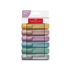 Faber-Castell Metallic - Pack de 6 surligneurs - couleurs assorties - encre à l'eau - 1-5 mm