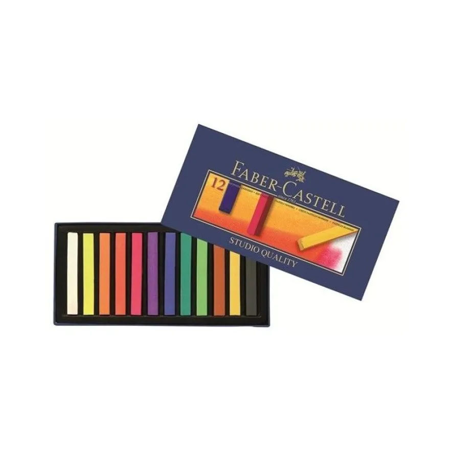 Faber-Castell STUDIO QUALITY - Crayon de cire - pastel doux - couleurs assorties (pack de 12)