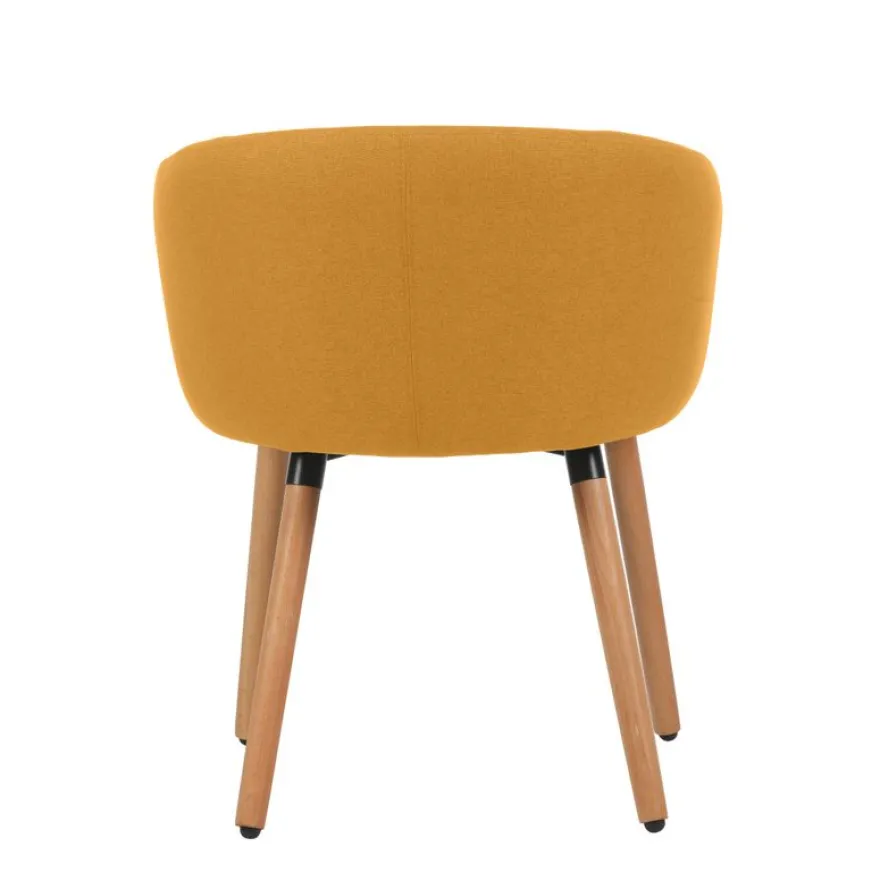 Fauteuil ARCO - 4 pieds bois - jaune safran