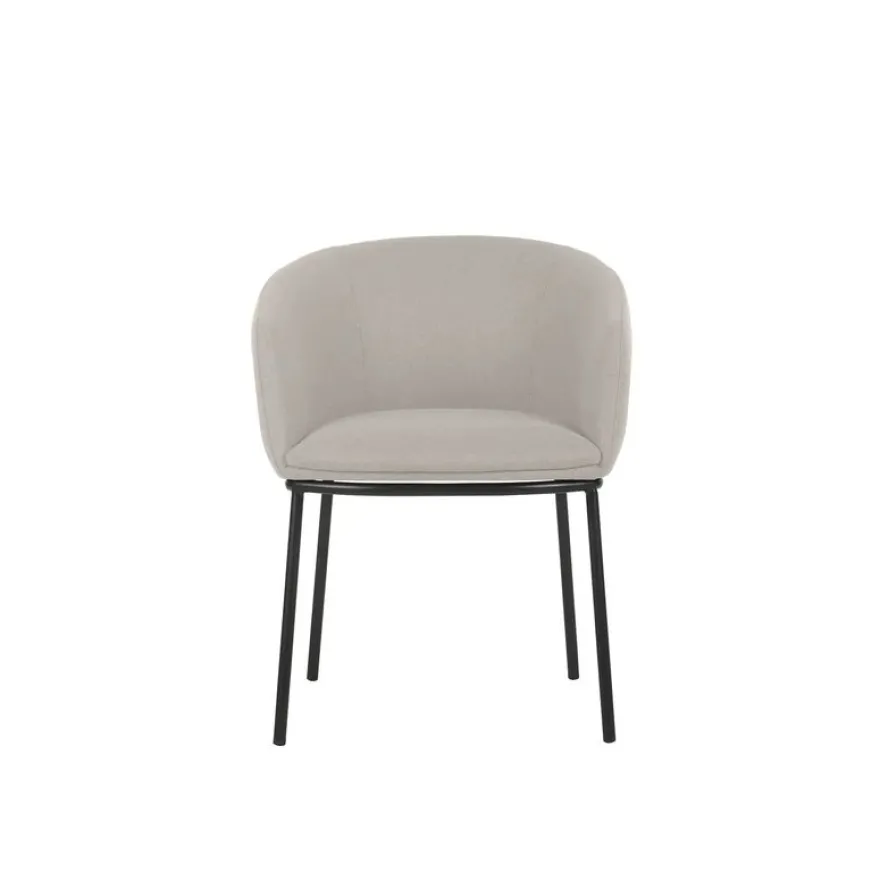 Fauteuil ARCO - 4 pieds métal - beige lin