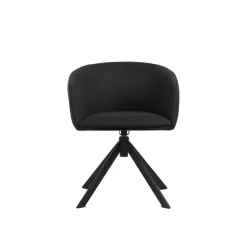 Fauteuil ARCO - Tissu non feu - pieds pyramidal - gris poivre