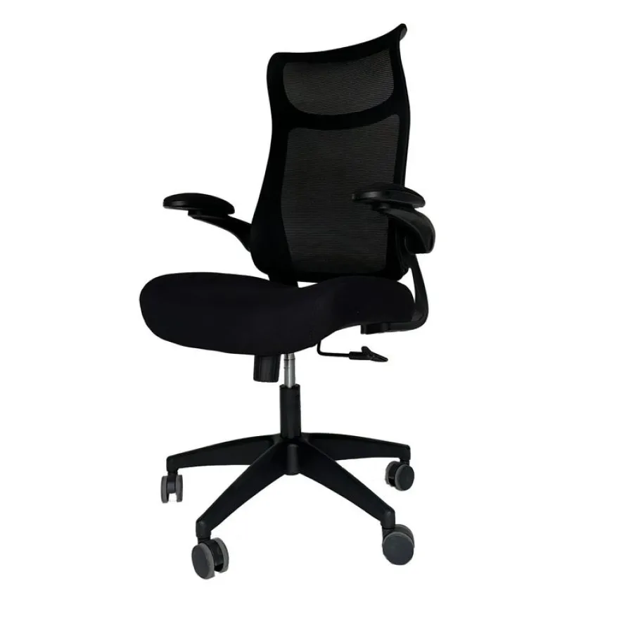 Fauteuil de bureau AERO - accoudoirs réglables - appui-tête intégré - noir