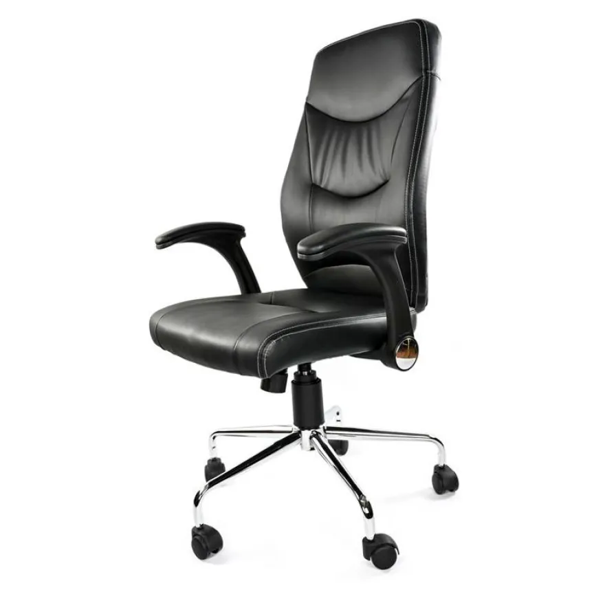 Fauteuil de bureau ATHENA - accoudoirs rabattables - appui-tête intégré - noir