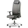 Fauteuil de bureau BOP - accoudoirs réglables - appui-tête - cuir noir