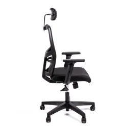 Fauteuil de bureau CALLIOPE - accoudoirs réglables - appui-tête - noir