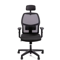 Fauteuil de bureau CALLIOPE - accoudoirs réglables - appui-tête - noir