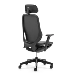 Fauteuil de bureau ELLE - accoudoirs - appuie-tête - noir