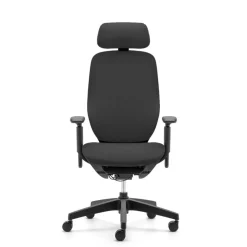 Fauteuil de bureau ELLE - accoudoirs - appuie-tête - noir