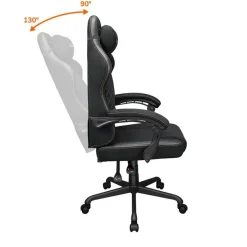 Fauteuil de bureau FUSION EX - accoudoirs -appui-tête intégré - Tissu noir