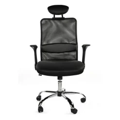Fauteuil de bureau GELATI - accoudoirs rabattables - appui-tête réglable - noir