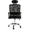 Fauteuil de bureau GELATI - accoudoirs rabattables - appui-tête réglable - noir