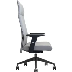 Fauteuil de bureau HENRY - accoudoirs réglables - appui-tête intégré - Gris