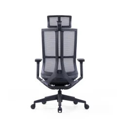 Fauteuil de bureau JAMES - accoudoirs réglables - appuie-tête réglable - noir et gris
