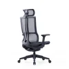 Fauteuil de bureau JAMES - accoudoirs réglables - appuie-tête réglable - noir et gris