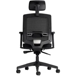 Fauteuil de bureau MALICE avec têtière - accoudoirs réglables - noir