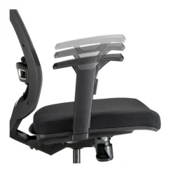 Fauteuil de bureau MALICE avec têtière - accoudoirs réglables - noir