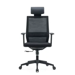 Fauteuil de bureau MAXIM - accoudoirs réglables - Appuie tête - noir