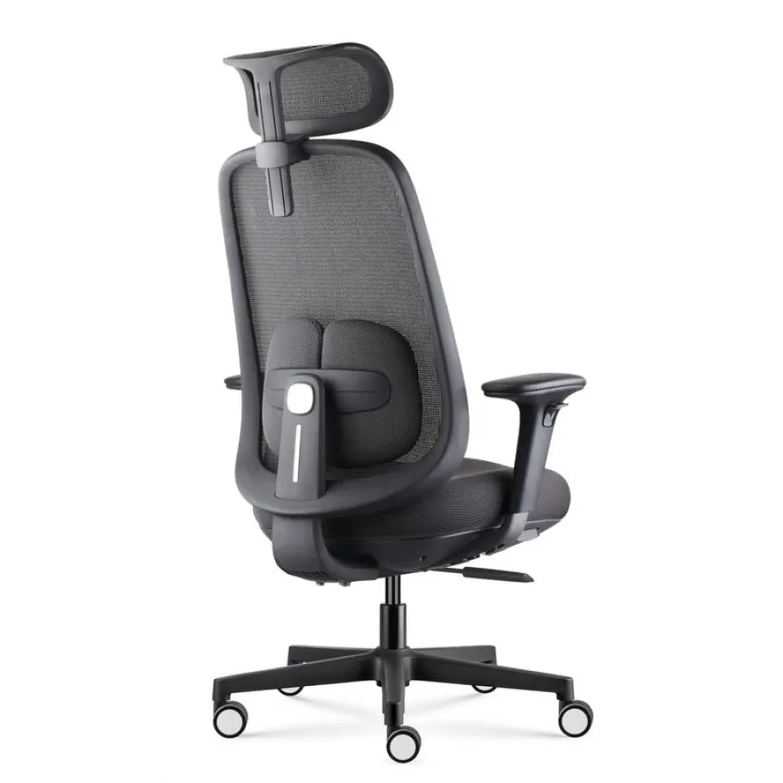 Fauteuil de bureau NELSON - accoudoirs réglables - appuie-tête réglable - noir