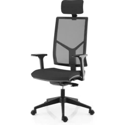 Fauteuil de bureau NOVA - accoudoirs réglables - appui-tête réglable - noir