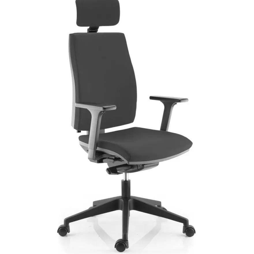 Fauteuil de bureau NOVA - accoudoirs 3D - têtière intégrée - dossier en tissu - noir