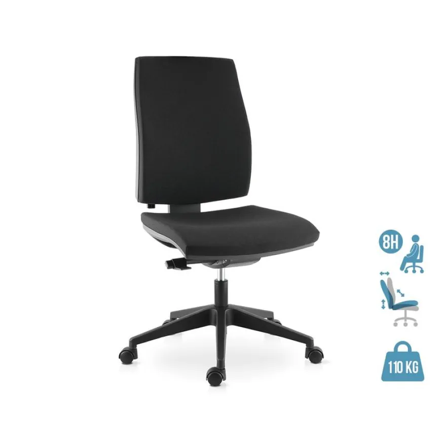 Fauteuil de bureau NOVE - accoudoirs en option - noir