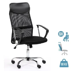 Fauteuil de bureau OMAHA - accoudoirs fixes - noir