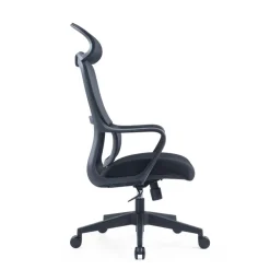 Fauteuil de bureau RICHARD - accoudoirs fixes - têtière intégré - noir