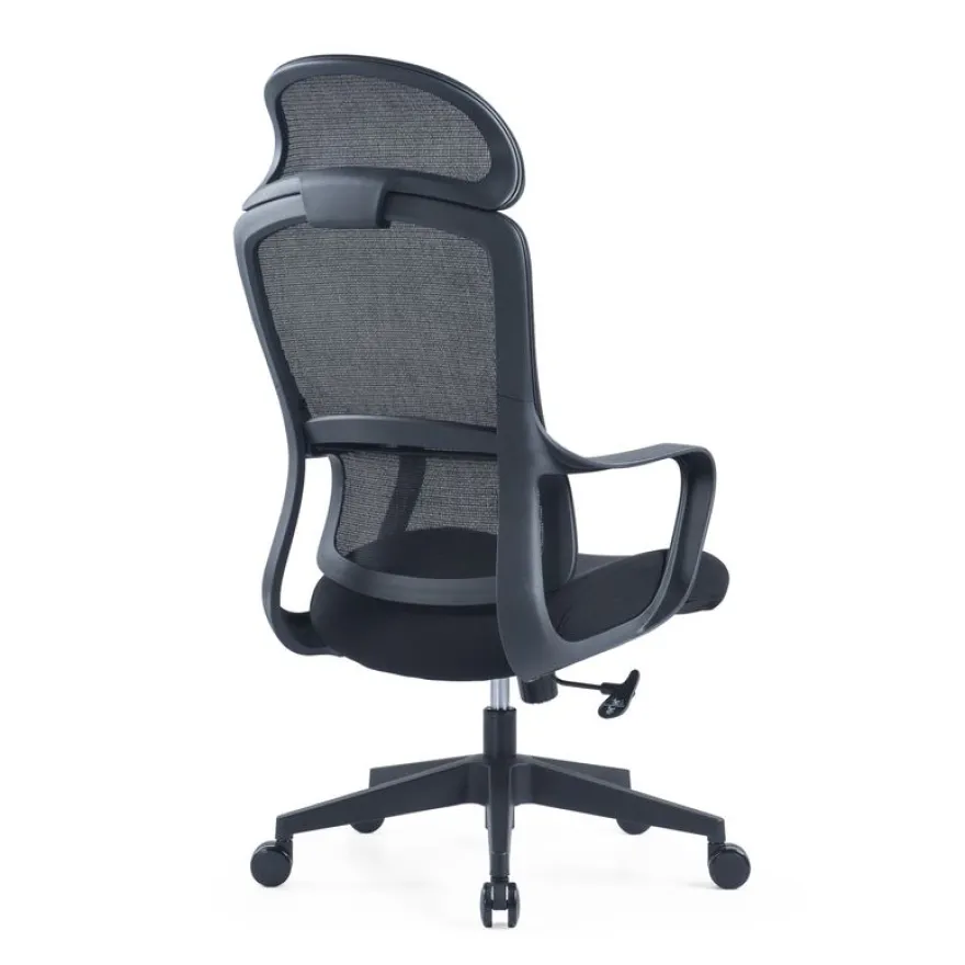 Fauteuil de bureau RICHARD - accoudoirs fixes - têtière intégré - noir
