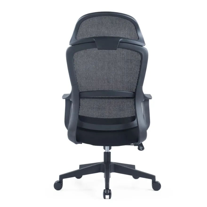 Fauteuil de bureau RICHARD - accoudoirs fixes - têtière intégré - noir