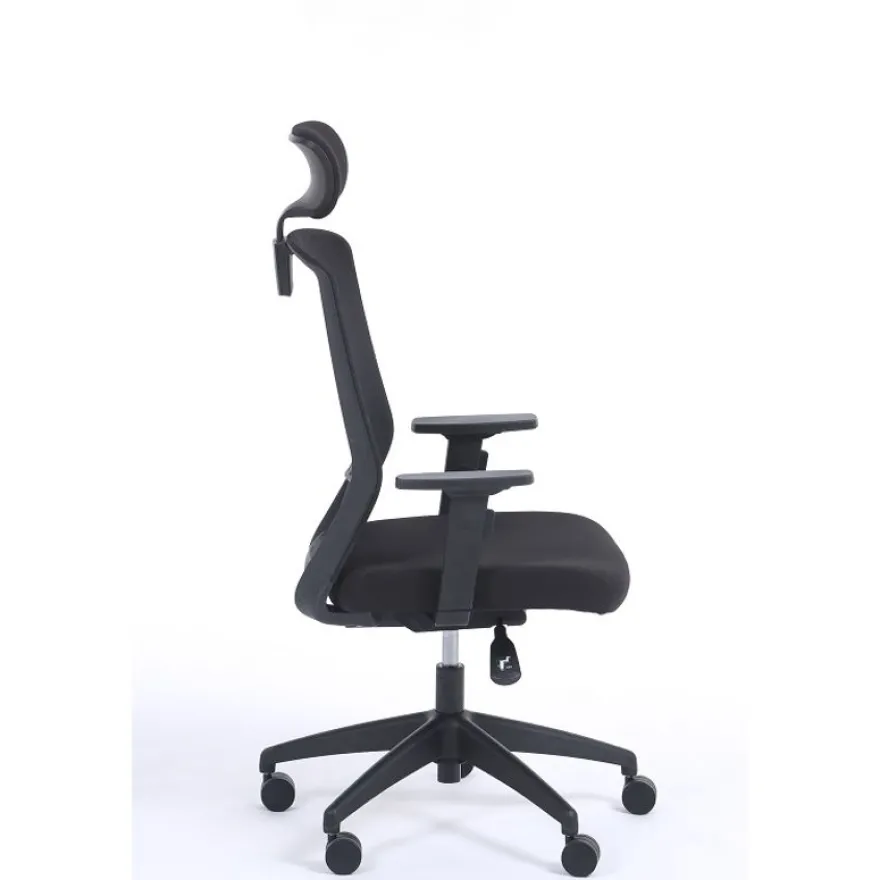 Fauteuil de bureau SCOTT - accoudoirs réglables - appuie-tête réglable - noir