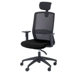 Fauteuil de bureau SCOTT - accoudoirs réglables - appuie-tête réglable - noir