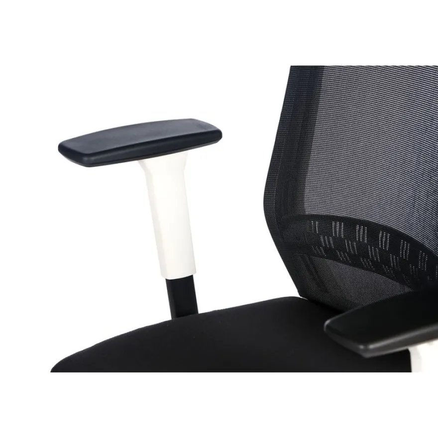 Fauteuil de bureau SCOTT - accoudoirs réglables - appuie-tête réglable - noir base blanche