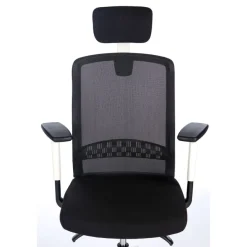 Fauteuil de bureau SCOTT - accoudoirs réglables - appuie-tête réglable - noir base blanche