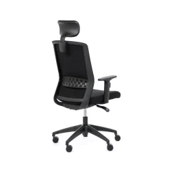Fauteuil de bureau SCOTTY - accoudoirs réglables - appui-tête réglable - noir
