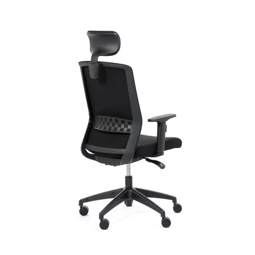 Fauteuil de bureau SCOTTY - accoudoirs réglables - appui-tête réglable - noir